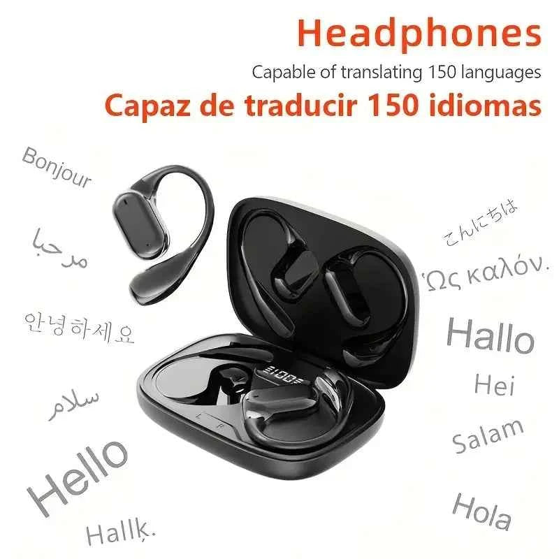 2026 New AI Translation Earphones: High-definition audio, LED battery display, suitable for sports and commuting.