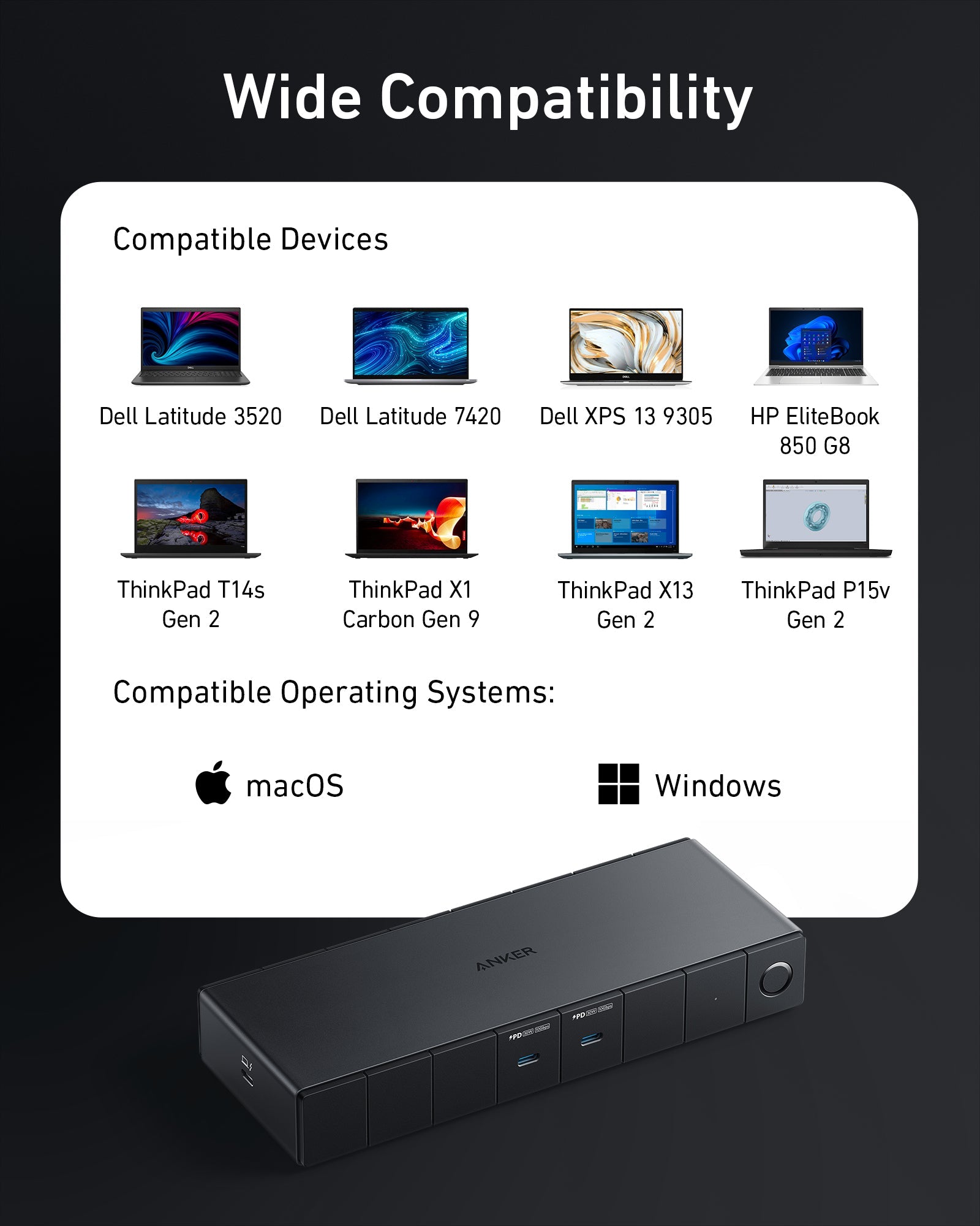 Anker Thunderbolt Docking Station (12-in-1, Thunderbolt 4)