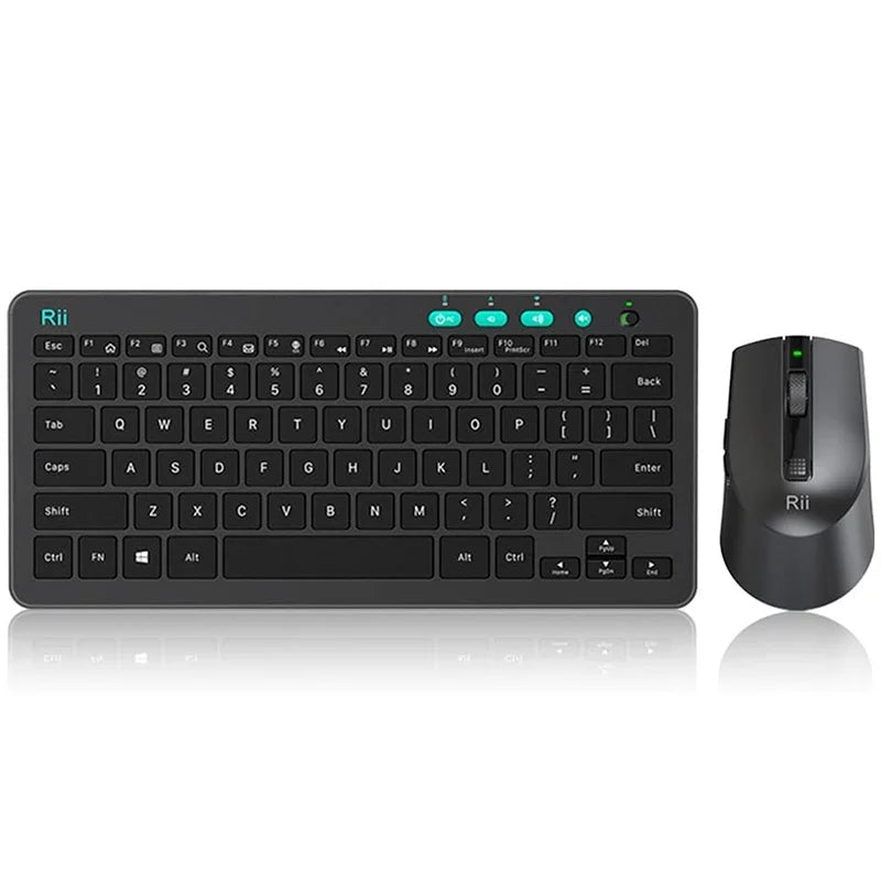 Rii RKM709 2.4G Wireless RU/US Keyboard & Mouse Combo Multimedia Office Keyboard for PC Laptop Desktop