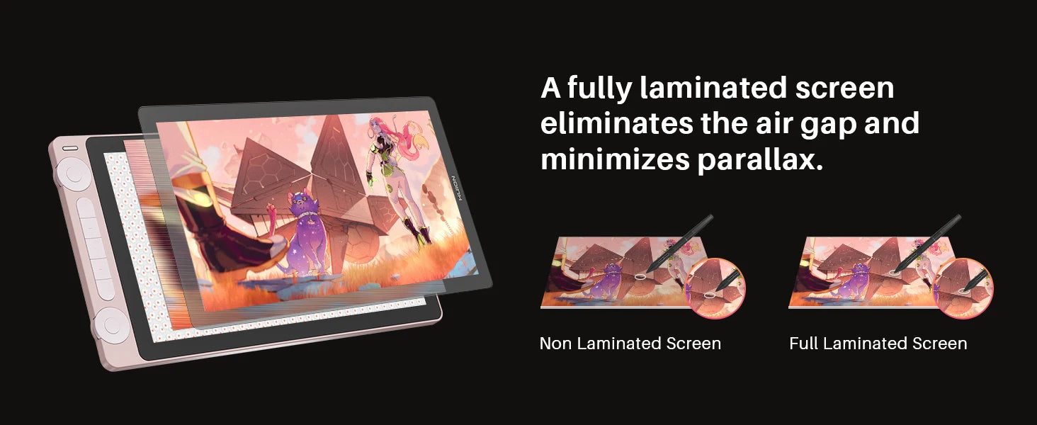 Huion Kamvas 13 (Gen 3) Graphics Tablet with Screen Pentech 4.0 16K Levels Pressure Pen Display Dual Dials 5 Press Keys