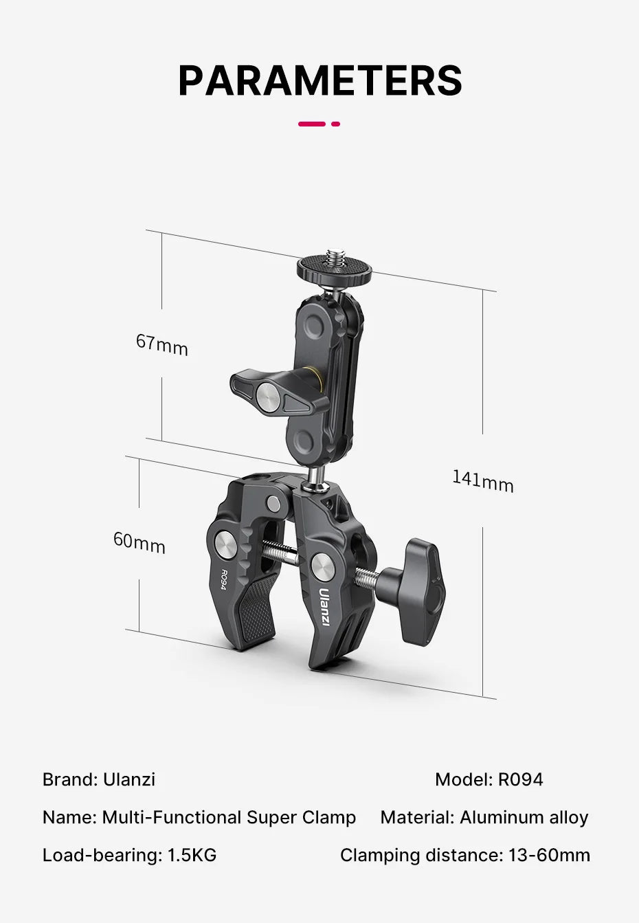 Ulanzi ST-29 Universal Tablet Tripod Mount Stand Phone Holder w Cold Shoe For iPhone iPad Air Pro Horizontal Vertical Shooting