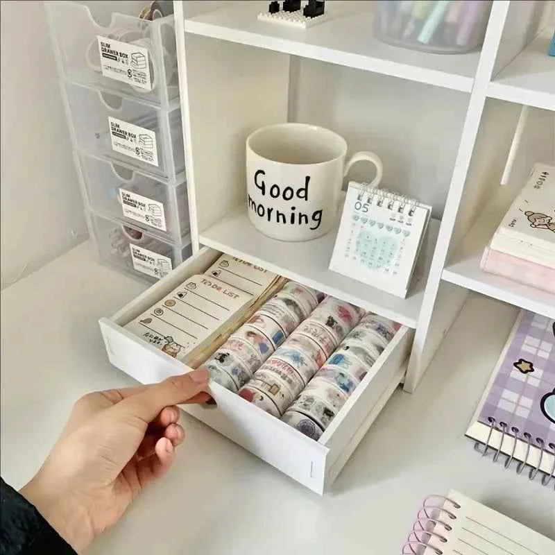 Double-Layer Stationery Organizer Office Desk Accessories Organizers Storage Desktop School Supplies Organizers Storage Shelf