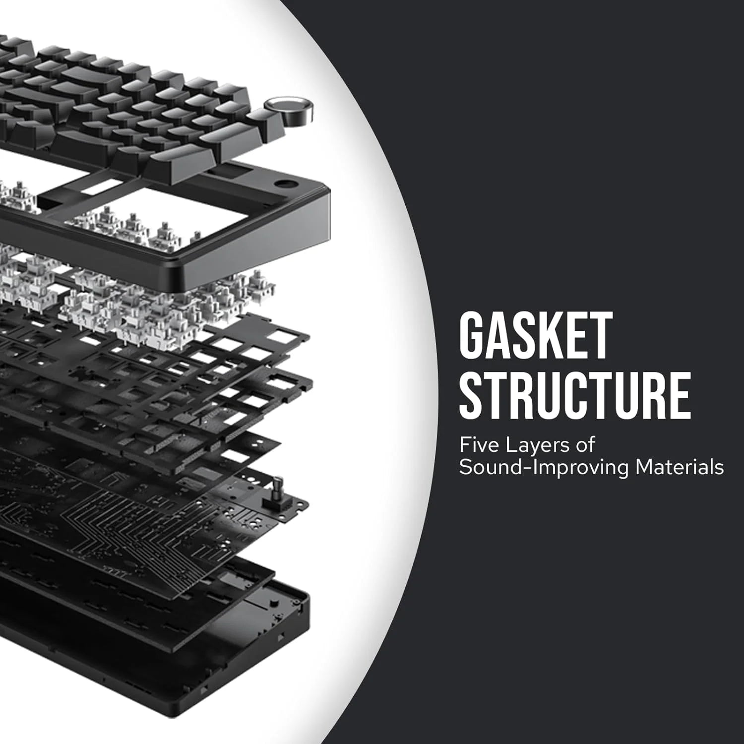 AULA F99pro Wireless Gaming Keyboard Gasket Structure Compatible with 3/5 Pins Hot-swap Mechanical Keyboard with Media Knob