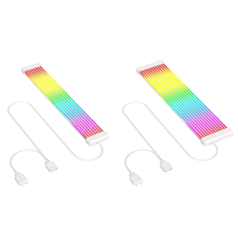 5V ARGB Rainbow 24Pin 8Pin PSU Extension Cable, ARGB LED Sync ATX Gaming PC Case Decor Light Strip