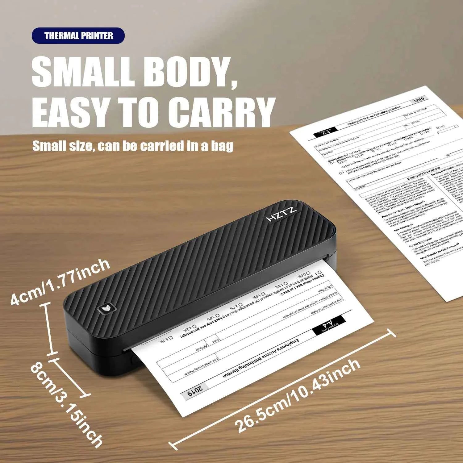 Inkless Portable A4 Thermal Printer Bluetooth PDF Excel Word Document Printing Machine Paper Roll For Office Work Home School