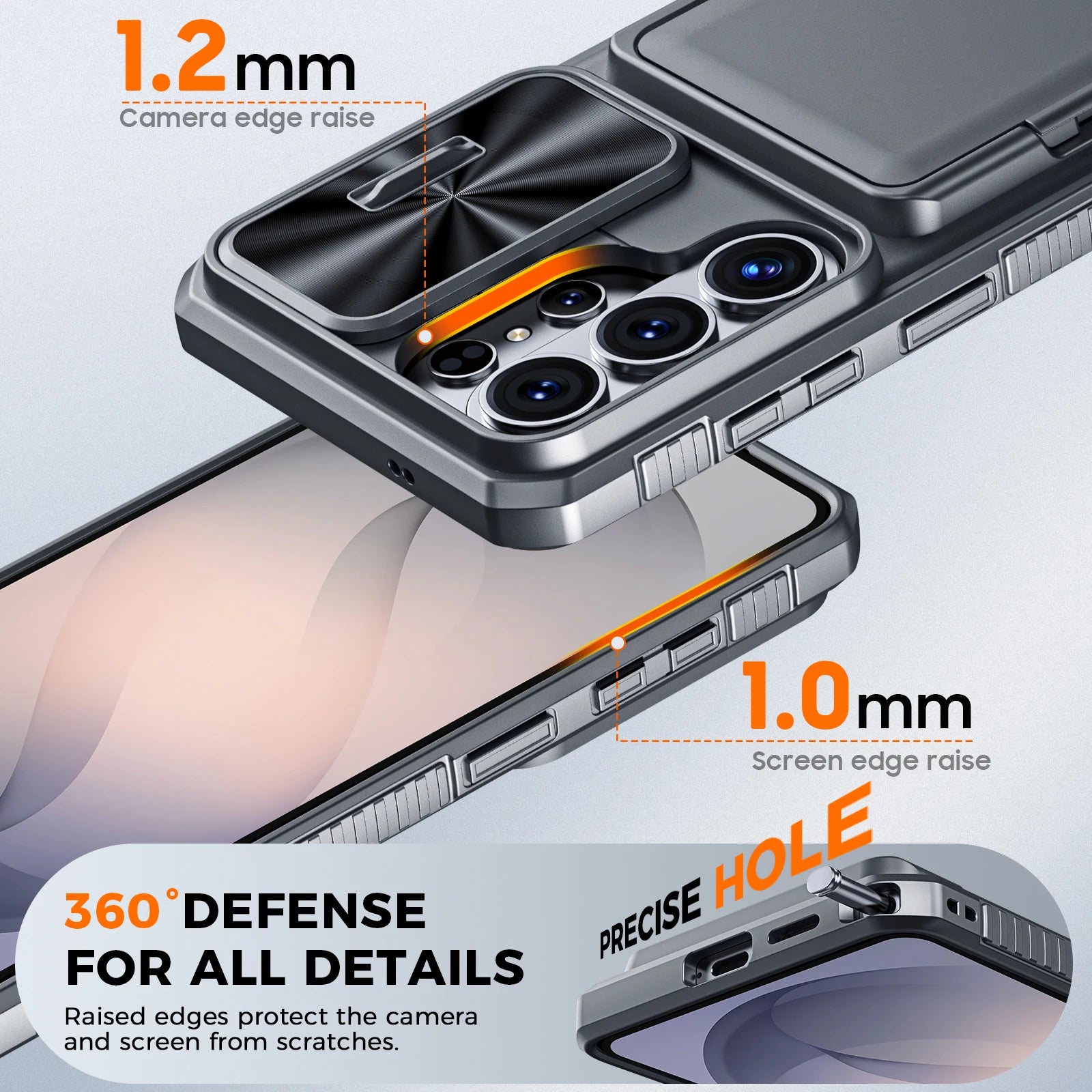 For Galaxy S26 Ultra Case Wallet-Full Body Protective with Card Holder(4 Cards) Camera Cover & Kickstand for Women & Men-Gray