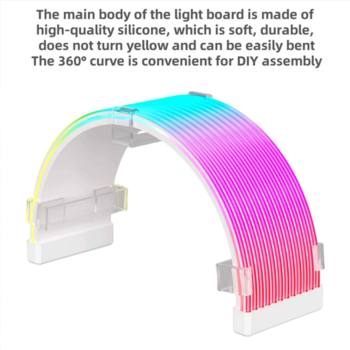 5V ARGB Rainbow 24Pin 8Pin PSU Extension Cable, ARGB LED Sync ATX Gaming PC Case Decor Light Strip