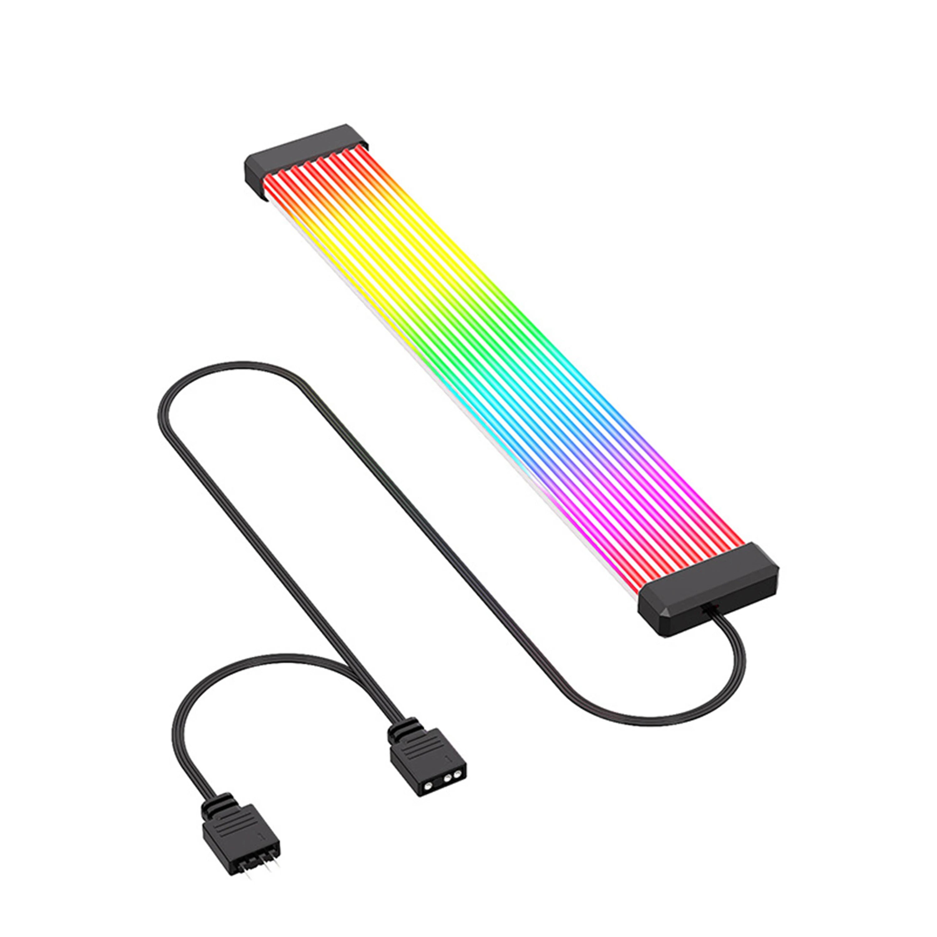 5V ARGB Rainbow 24Pin 8Pin PSU Extension Cable, ARGB LED Sync ATX Gaming PC Case Decor Light Strip
