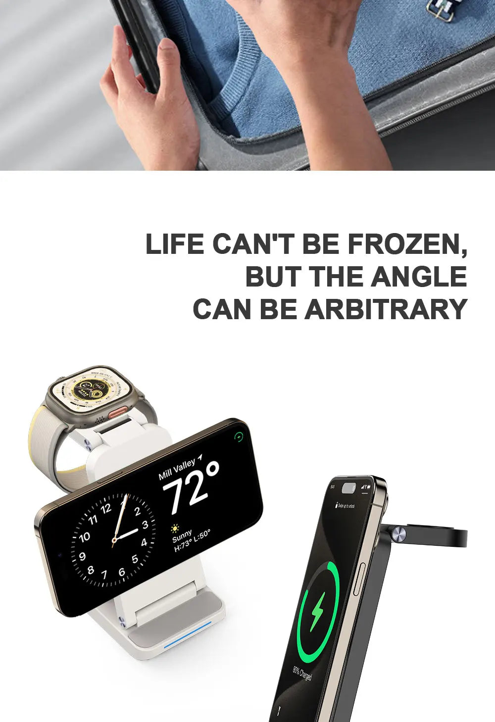 TIMESS 3 IN 1 15W Wireless Charger For iPhone17 16 15 14 PROMAX For Apple Watch Series 11 10-1 For Airpods Pro Charging Station
