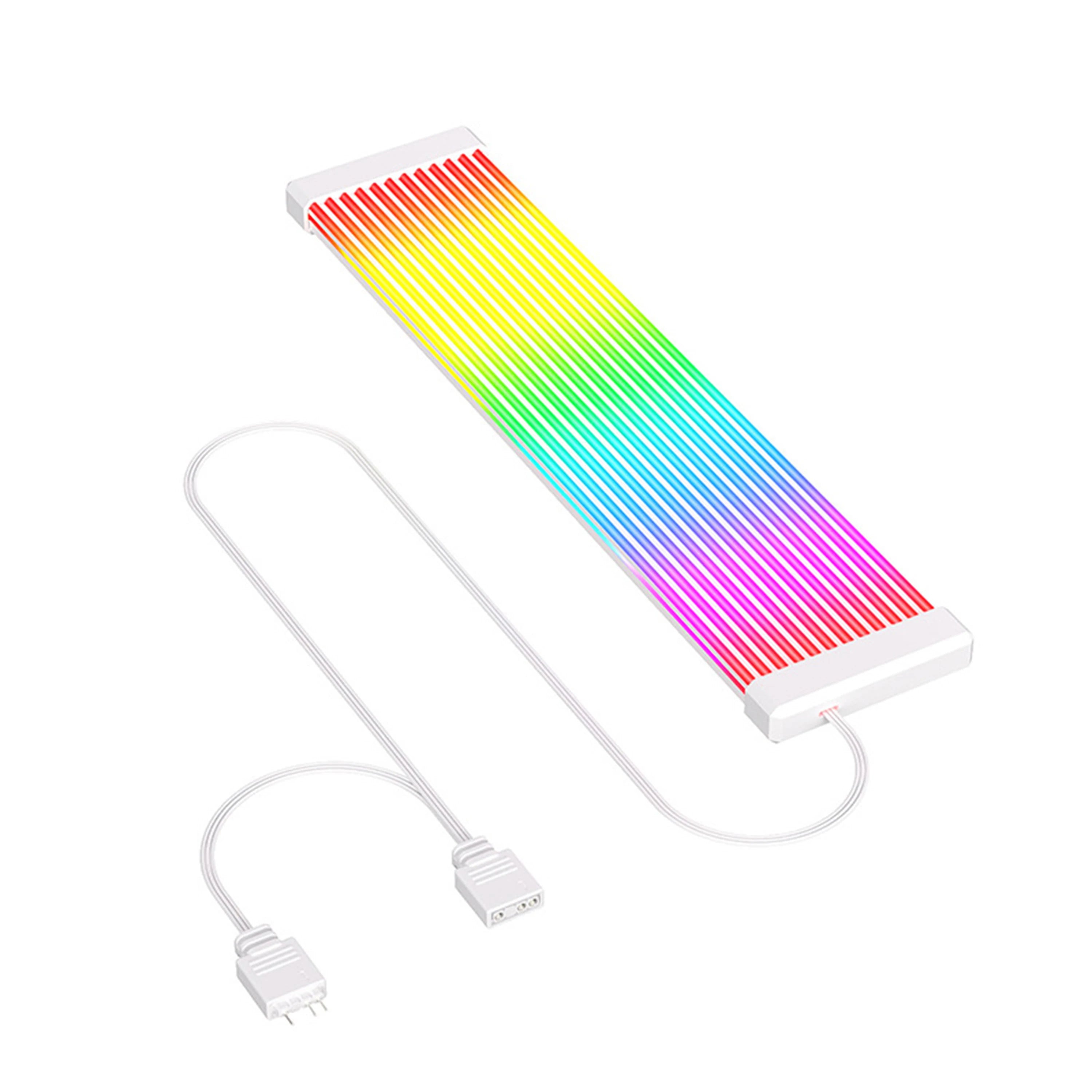 5V ARGB Rainbow 24Pin 8Pin PSU Extension Cable, ARGB LED Sync ATX Gaming PC Case Decor Light Strip
