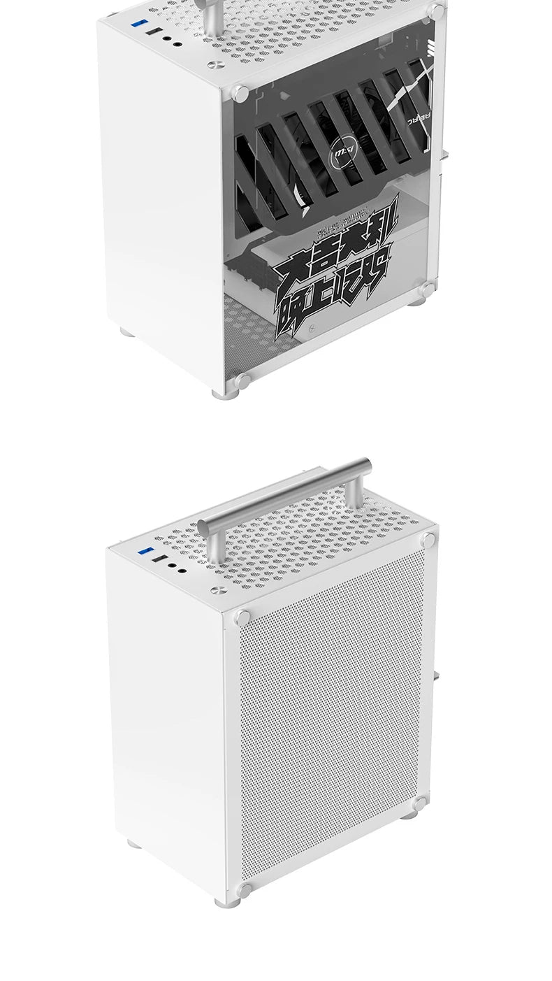 METALFISH T40 Mini ITX Case 7L Acrylic Or Mesh Side Panel and Portable Handle Support SFX PSU/206mm GPU