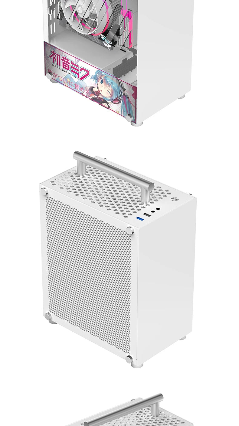 METALFISH T40 Mini ITX Case 7L Acrylic Or Mesh Side Panel and Portable Handle Support SFX PSU/206mm GPU