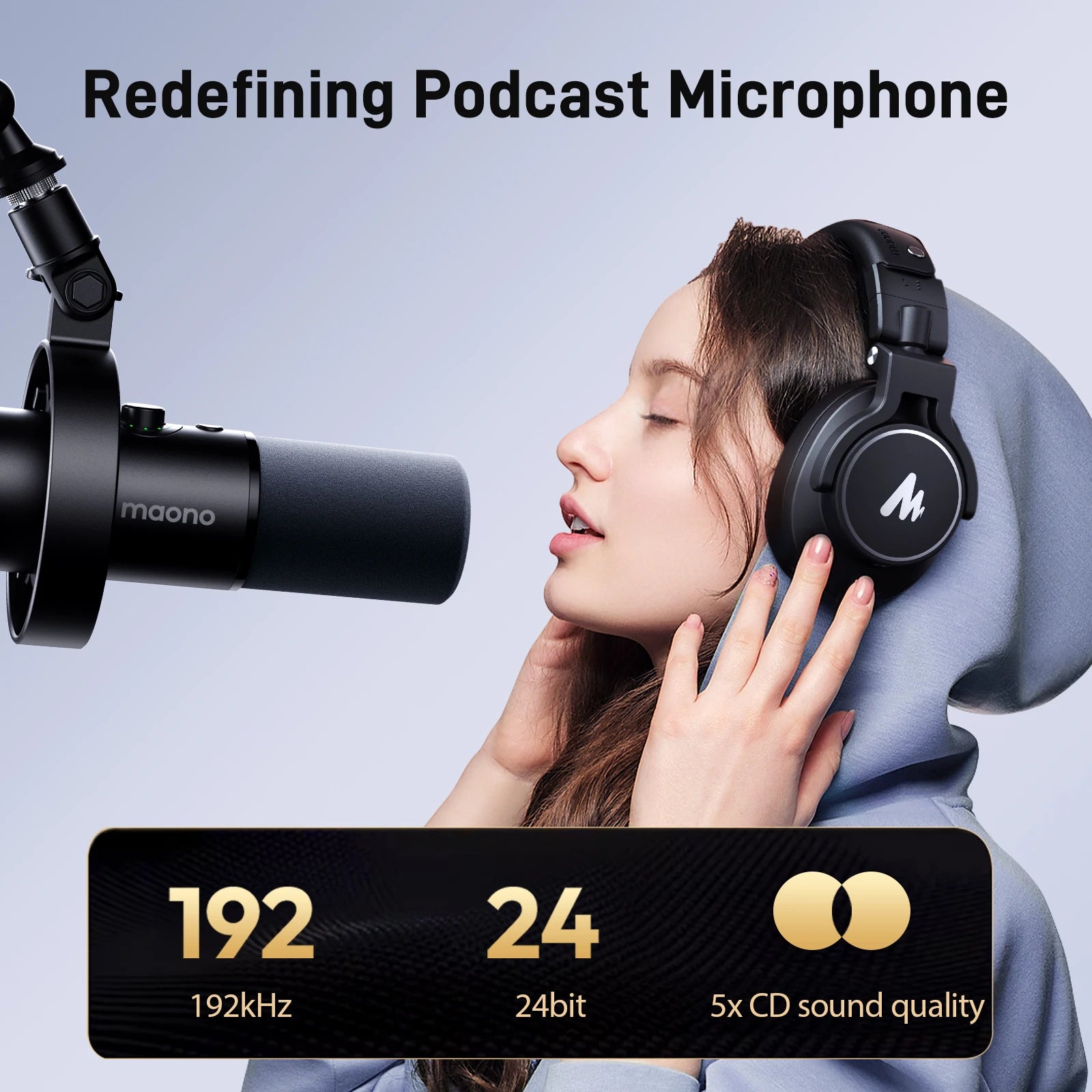 Maono PD300X Dynamic Microphone, XLR/USB, Podcast Recording Mic 192kHz24bit for Content Creation, Home Audio Studio, Noise Reduction - WinSupport Tech