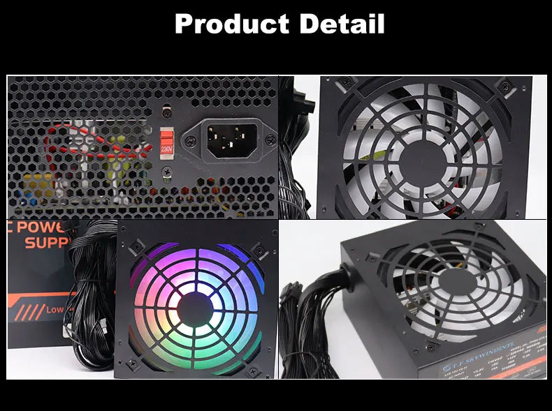 Fonte 500w PSU12V PC Power Sources For Office 500W 24pin ATX Computer Power Supply PSU 500W PC Gaming Power PC Gamer Source Game