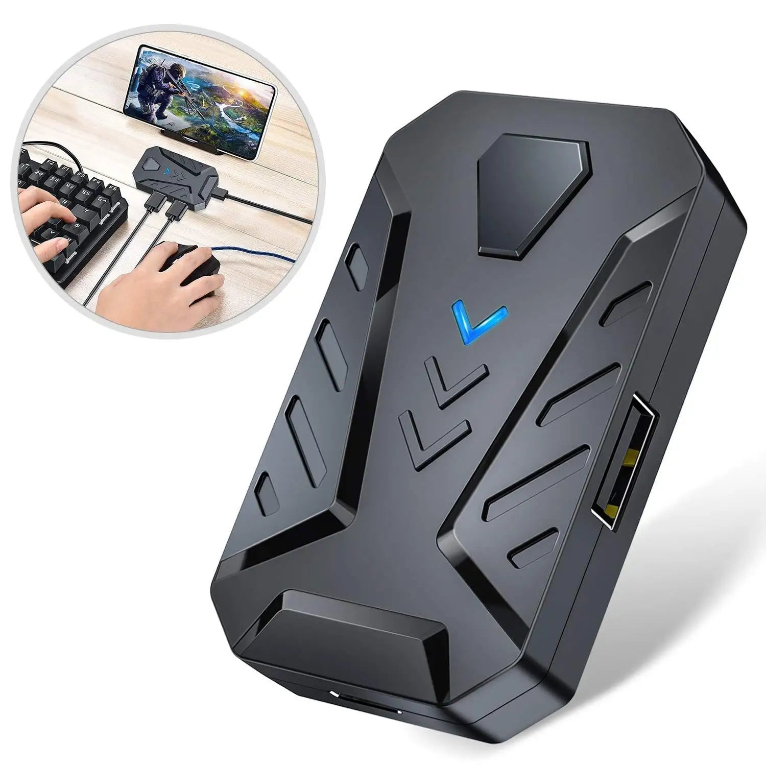 Mobile Games Converter Gaming Keyboard and Mouse Kit One Hand Gamer Keyboard Controller Bluetooth Wired Two Modes Mix Pro for PU