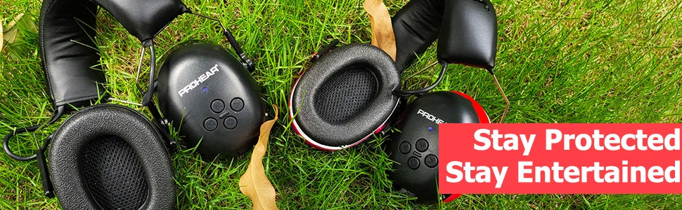 PROHEAR Bluetooth 5.3 Headphones SNR 30dB Hearing Protection Earphone Noise Reduction Safety Ear Muffs 4H Recharg 120H Playtime