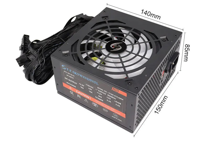 Fonte 500w PSU12V PC Power Sources For Office 500W 24pin ATX Computer Power Supply PSU 500W PC Gaming Power PC Gamer Source Game