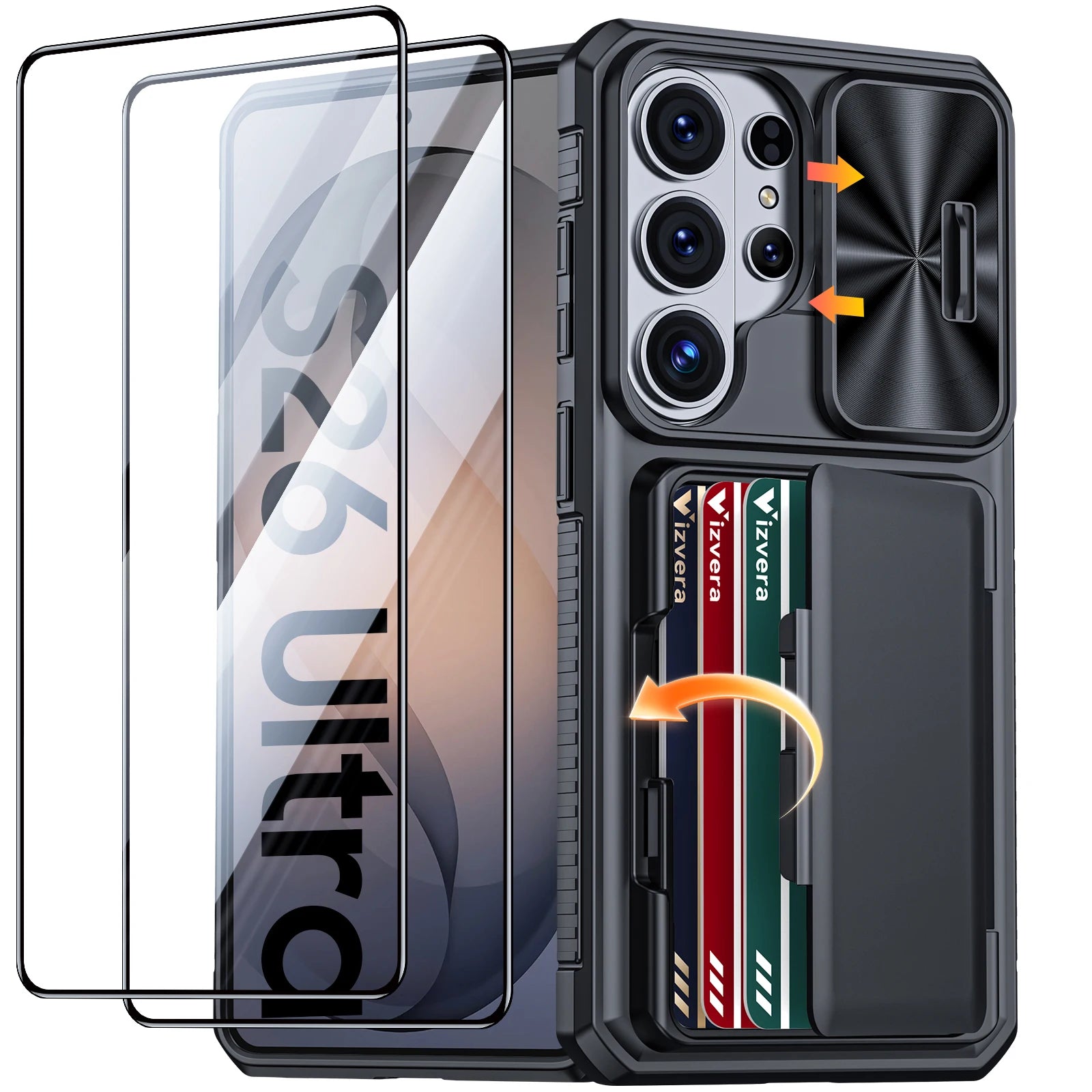 For Galaxy S26 Ultra Case Wallet-Full Body Protective with Card Holder(4 Cards) Camera Cover & Kickstand for Women & Men-Gray