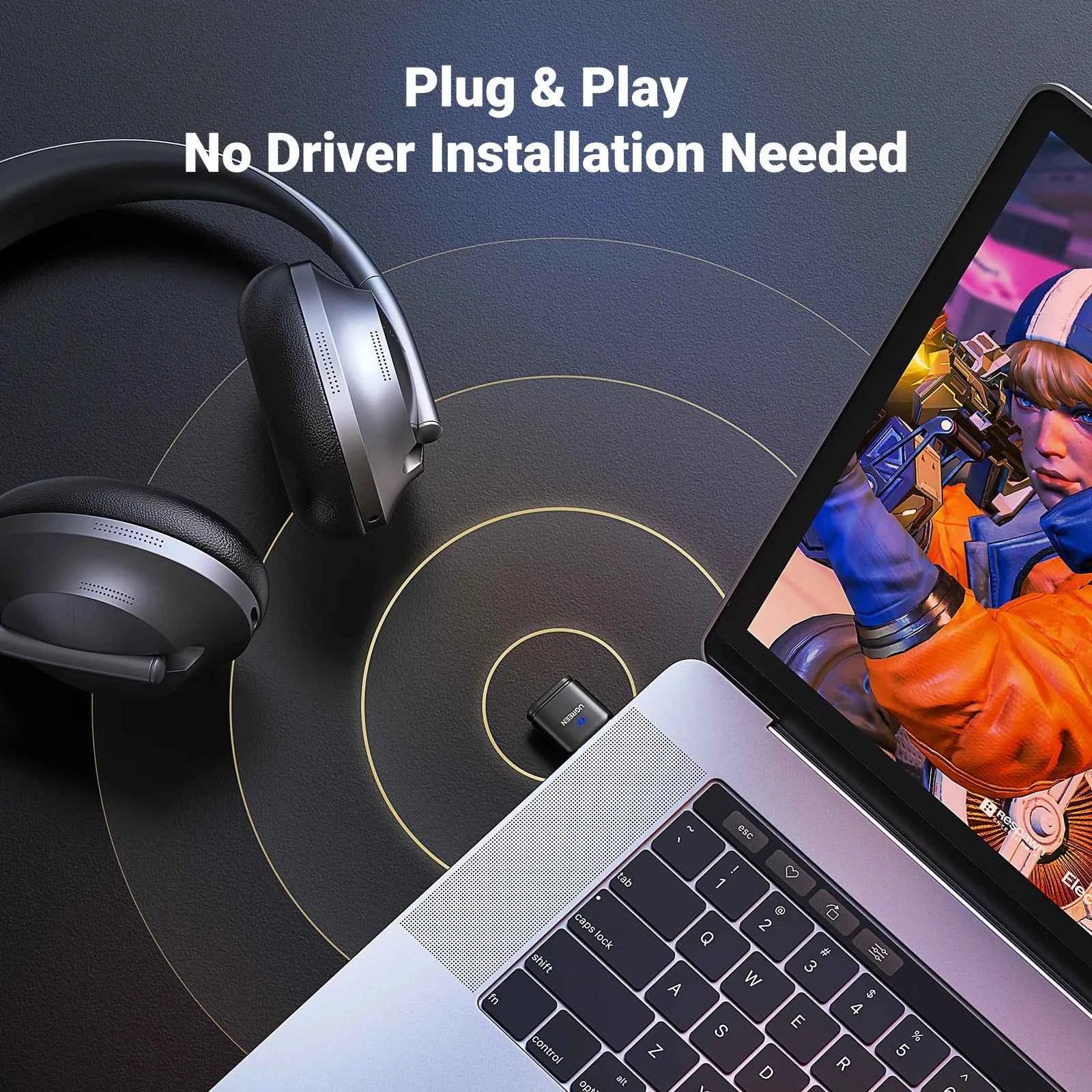 USB Bluetooth 5.3 Transmitter AptX HD AD Audio Adapter for PS5 PS4 Nintendo Switch Headset Speaker Mic Bluetooth Receiver