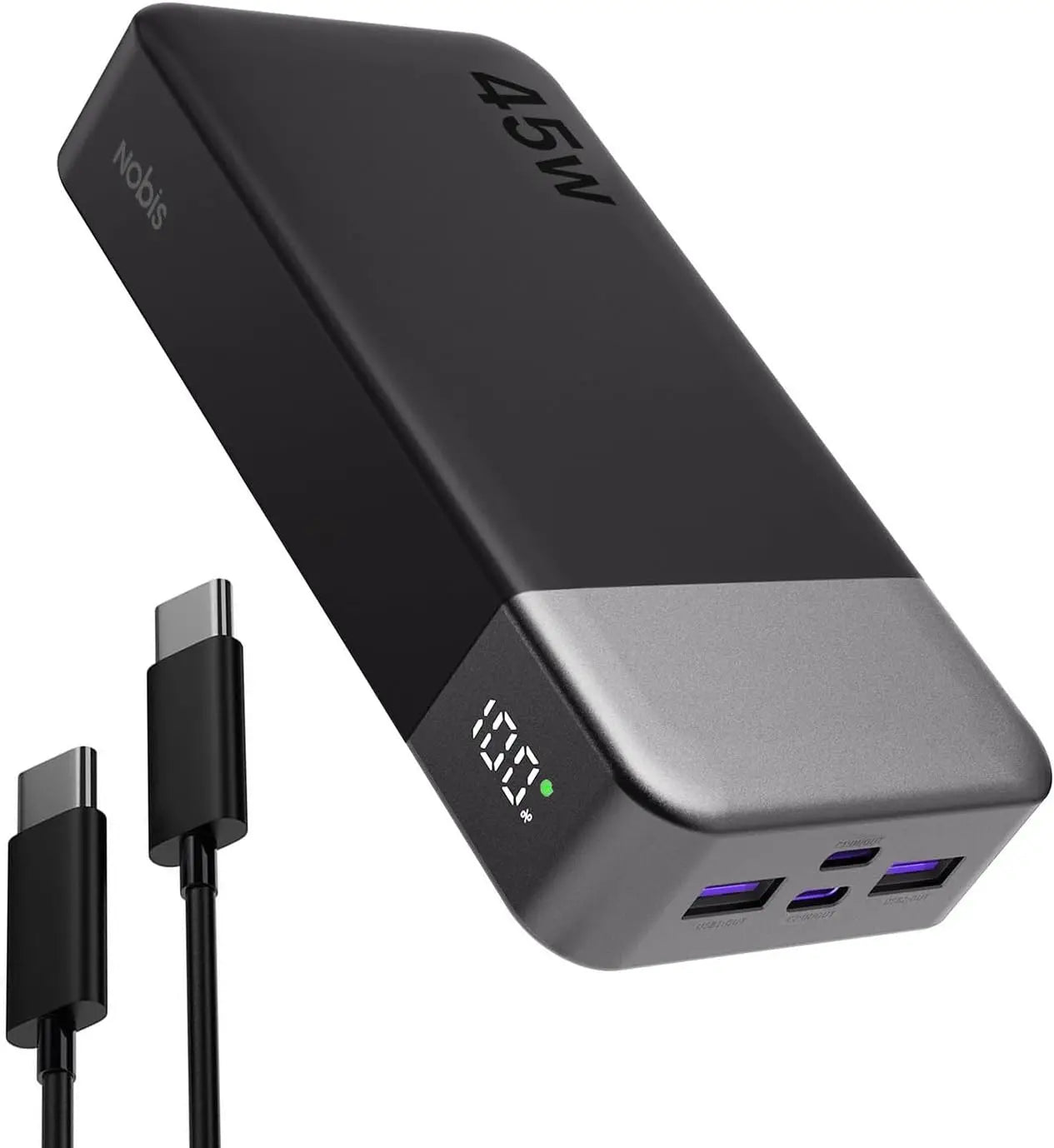 45W 20000mAh Portable Charger, Power Bank Fast Charging, Battery Pack with C to C Cable, Battery Bank with Digital Display for Phone Android Laptop