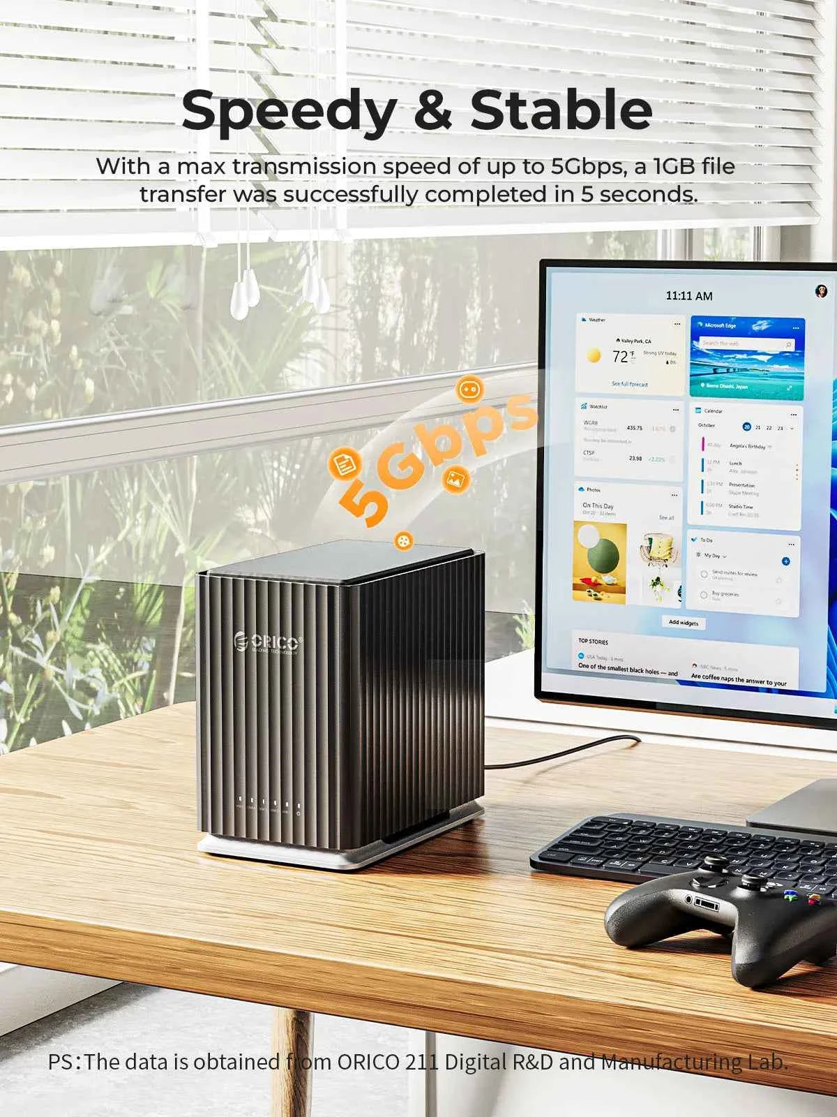 ORICO HDD Docking Station 2Bay 5Bay Type-C Personal Storage 12V 4A Power Supply Silent Design Strong Heat Dissipation 3.5