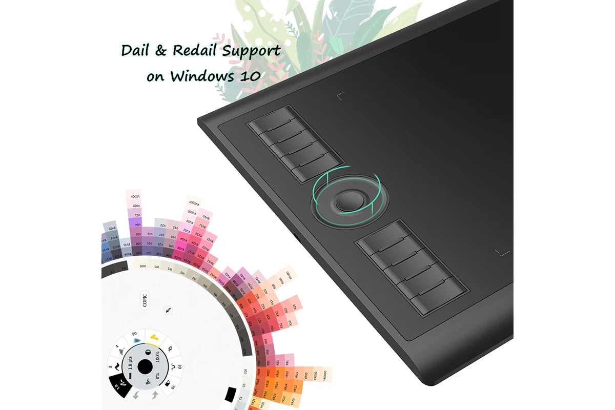 GAOMON M10K PRO 10 * 6.25'' Graphic Drawing Pen Tablet with 8192 Pressure Battery-Free Stylus Support OTG Function