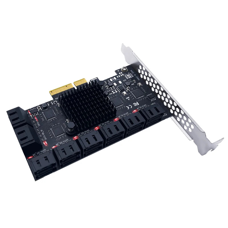 PCIE SATA Card 12/16/20 Ports 6Gb SATA 3.0 PCIe Card, PCIe To SATA Controller Expansion Card, Support  SATA 3.0 Devices