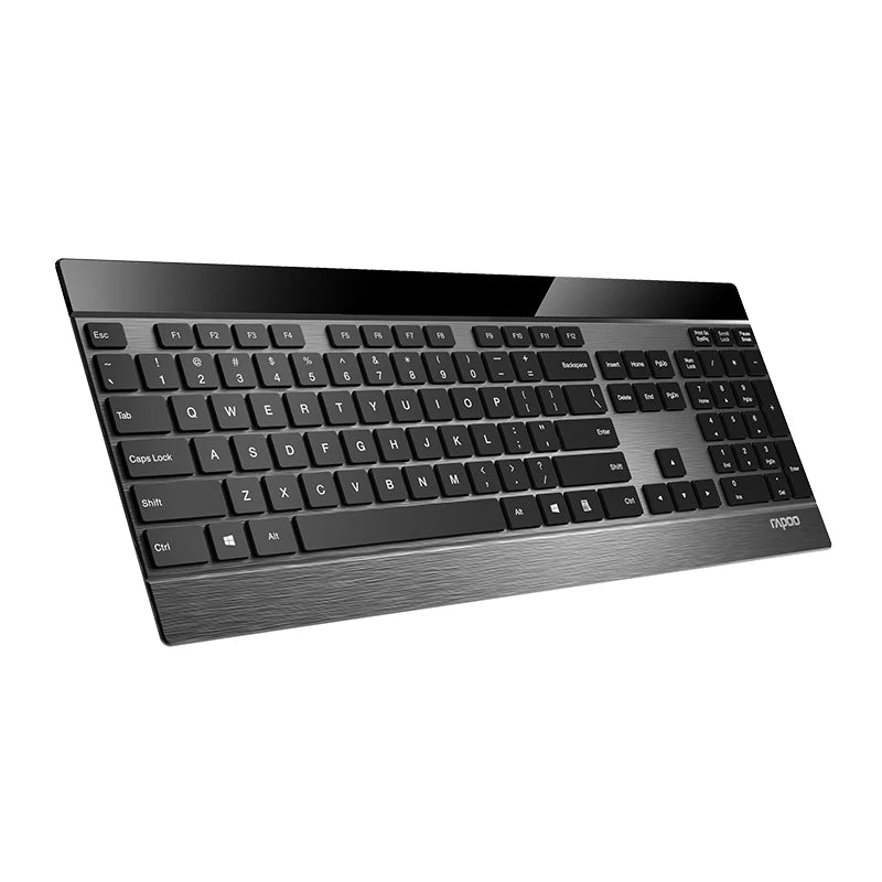 Rapoo Multi-mode Wireless Keyboard and Mouse Combo  Extremely Thin Metal Keyboard Rechargeable Mouse Easy-Connect Up to 4 Device