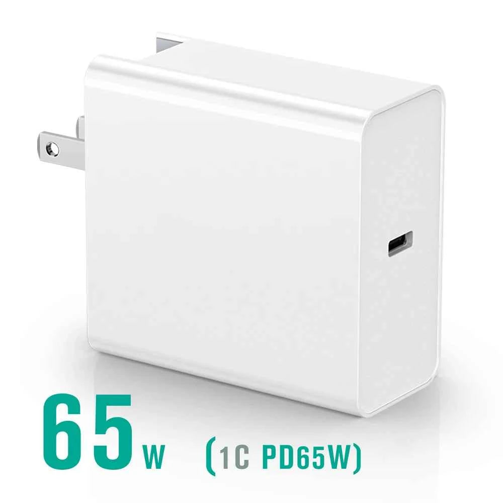 65W 20V 3.25A USB Type C PD Charger USB C Power Laptop Adapter for Macbook Pro ASUS Huawei Lenovo Matebook HP DELL XPS Notebooks