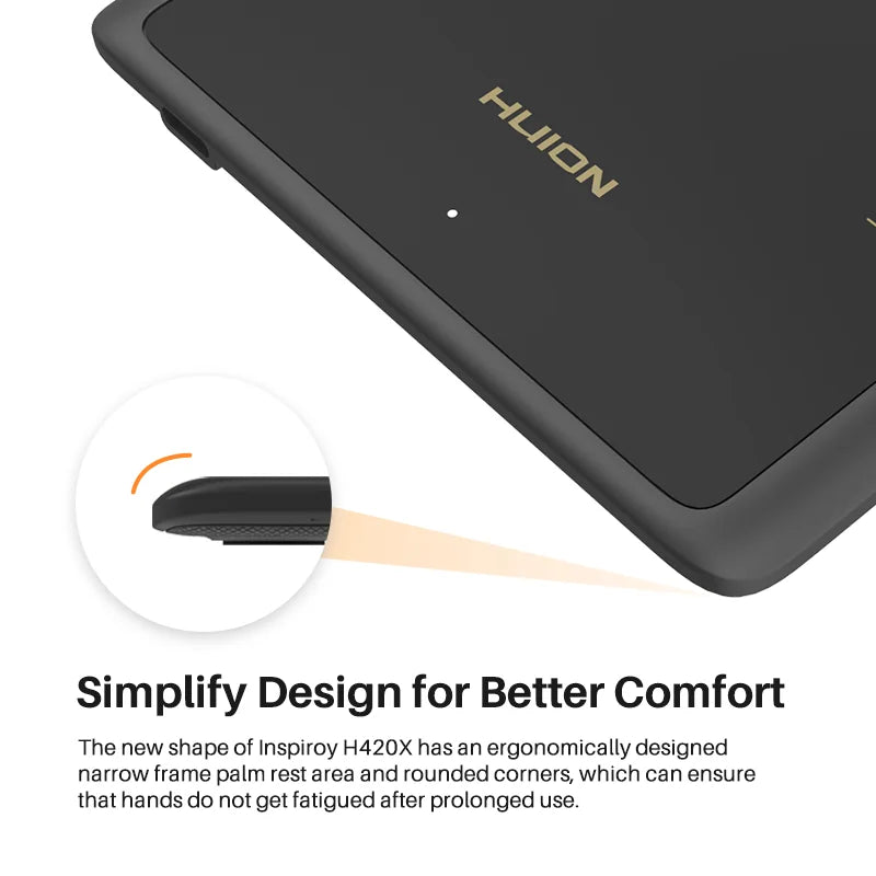 4x2.6 Inch Huion H420X Graphics Tablet Drawing Tablets Ultra Thin Signature Pad Type C Easy Connect to Android Phone Windows PC