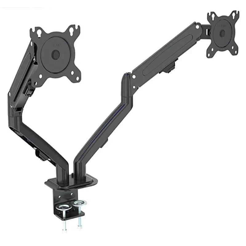 Hyvarwey G08-24 Dual Monitor Desktop Mount Bracket for 13 to 27-Inch LCD Screens Rotate & Tilt Adjust Two-Arm Desk Stand Support