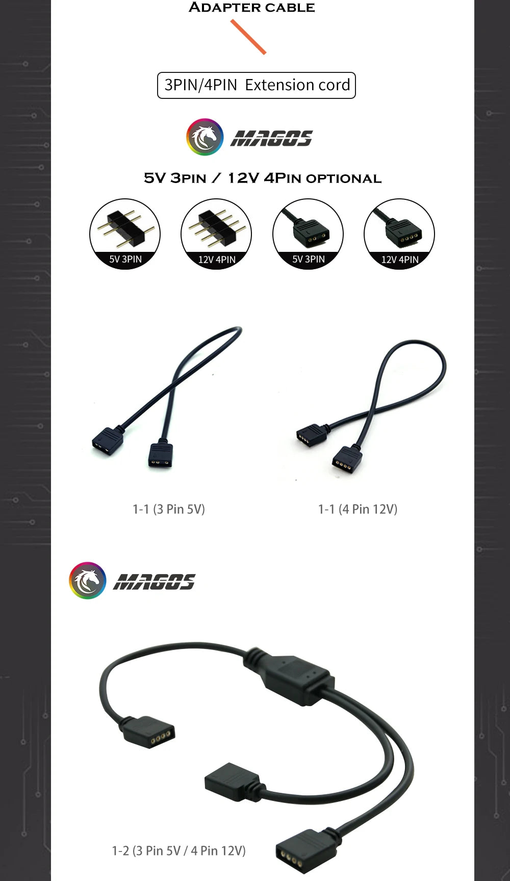 SYNC Motherboard Cable RGB Splitter 12V 4Pin 5V 3Pin Header Addressable RGB Hub Transfer Extension Cable For ASUS GIGABYTE MSI