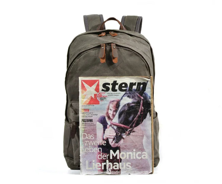 New Designer Waterproof oil wax Canvas Daypacks Unisex men Vintage Backpacks women Anti-thief Travel Rucksacks Retro School Bags