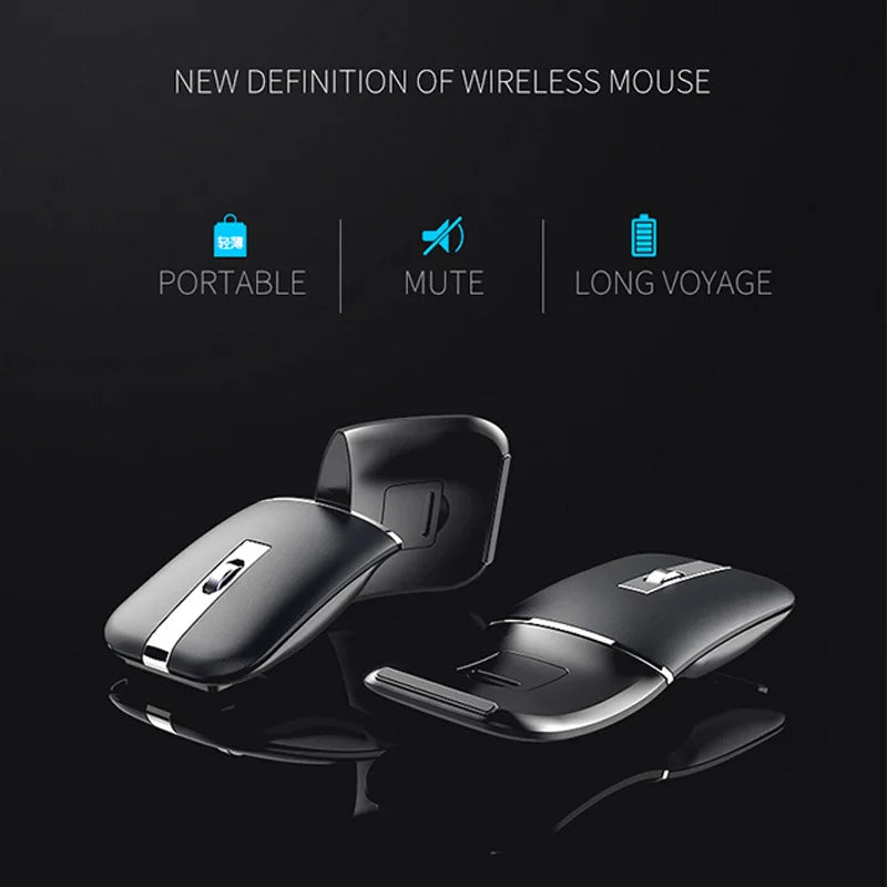 Ultra-thin Rotatable Wireless Mouse Rechargeable Bluetooth Silent Ergonomic Computer For Mac Tablet Macbook Laptop Gaming Office