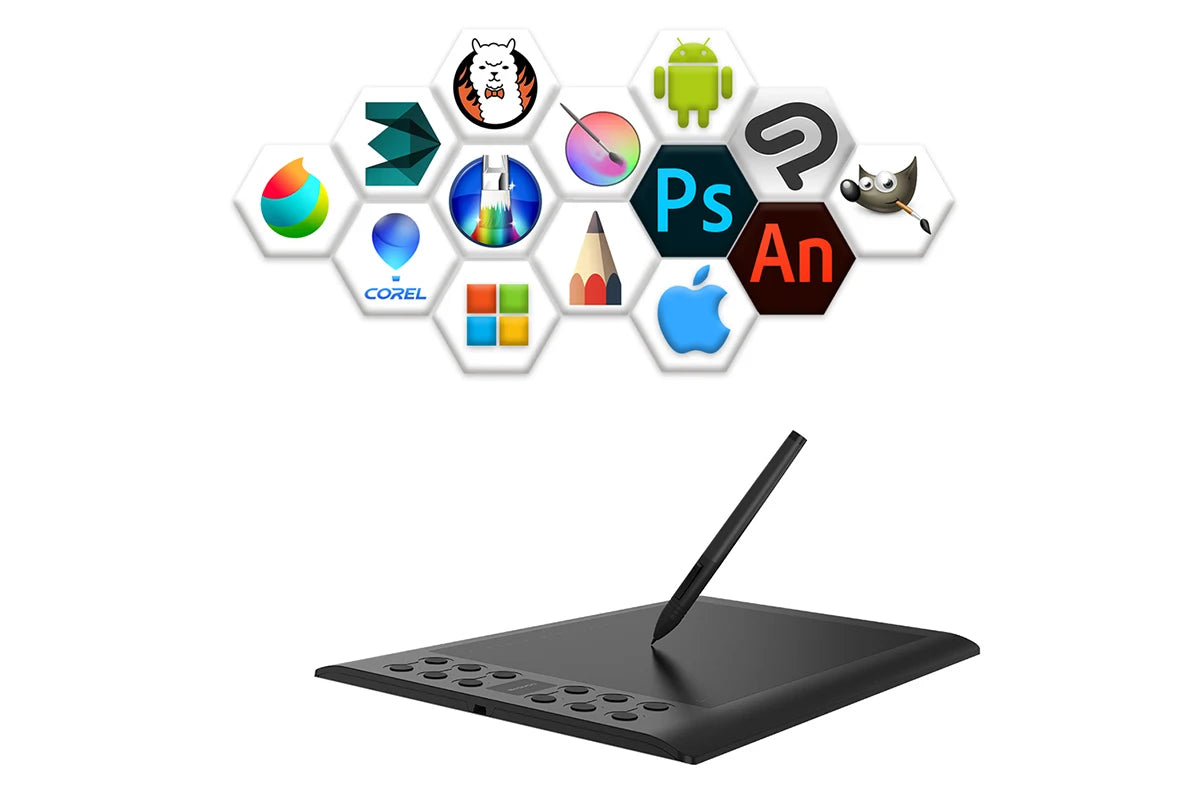 Gaomon Graphics Tablet M106K Pro 10*6.25 Inch Drawing Tablet 8192 Levels Battey-Free Stylus 28 Press Keys, Support Android Phone