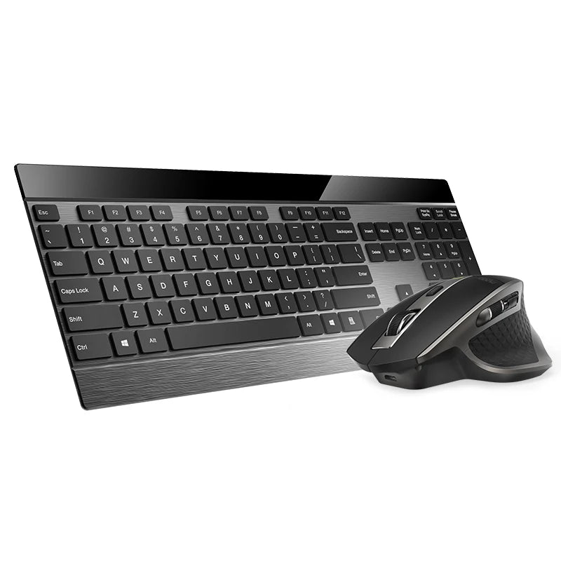Rapoo Multi-mode Wireless Keyboard and Mouse Combo  Extremely Thin Metal Keyboard Rechargeable Mouse Easy-Connect Up to 4 Device