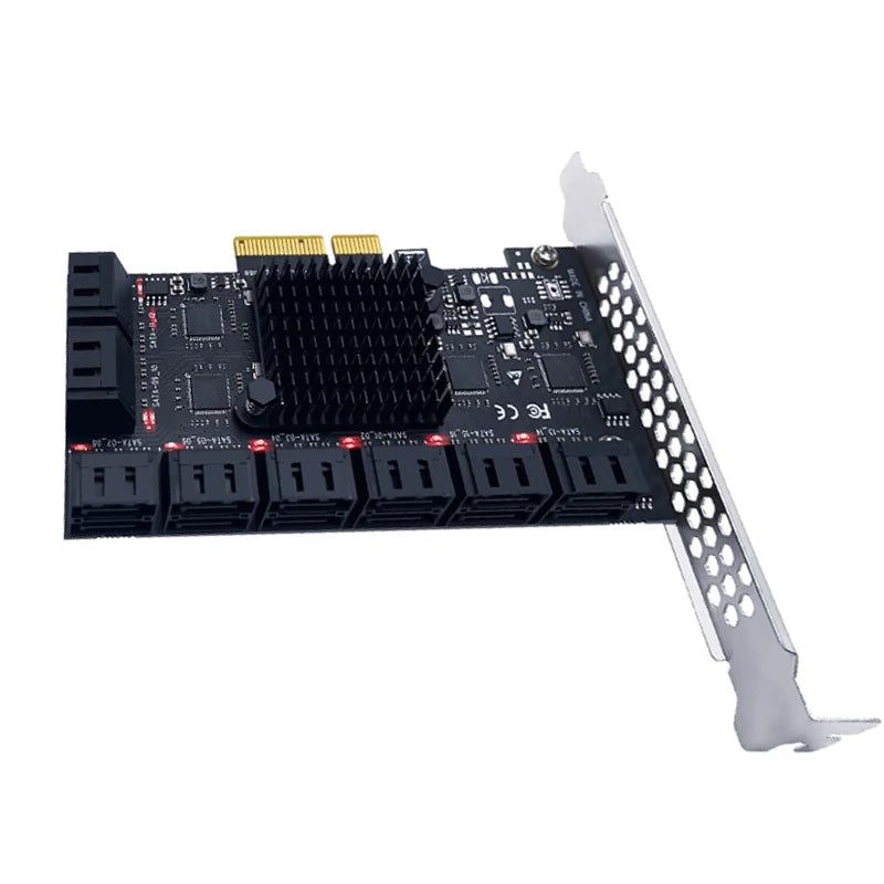 PCIE SATA Card 12/16/20 Ports 6Gb SATA 3.0 PCIe Card, PCIe To SATA Controller Expansion Card, Support  SATA 3.0 Devices