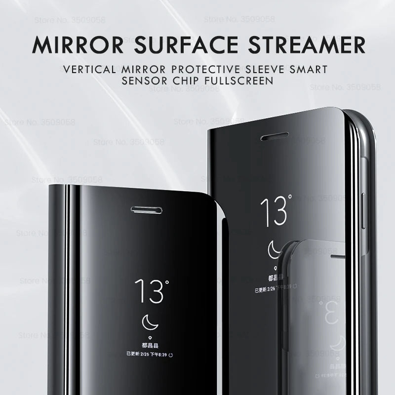 Smart View Mirror Leather Flip Case for Samsung Galaxy S26 Ultra Sumsung Samsang S 26 Plus S26Ultra S26+ 5G Magnetic Stand Coque