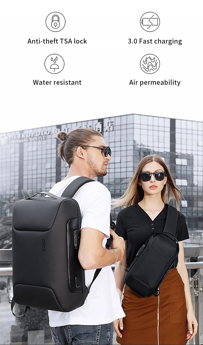 BANGE Anti-Thief 15.6 inch Laptop Backpack with Lock Multifunctional Backpack WaterProof for Business Shoulder Bags for Travel