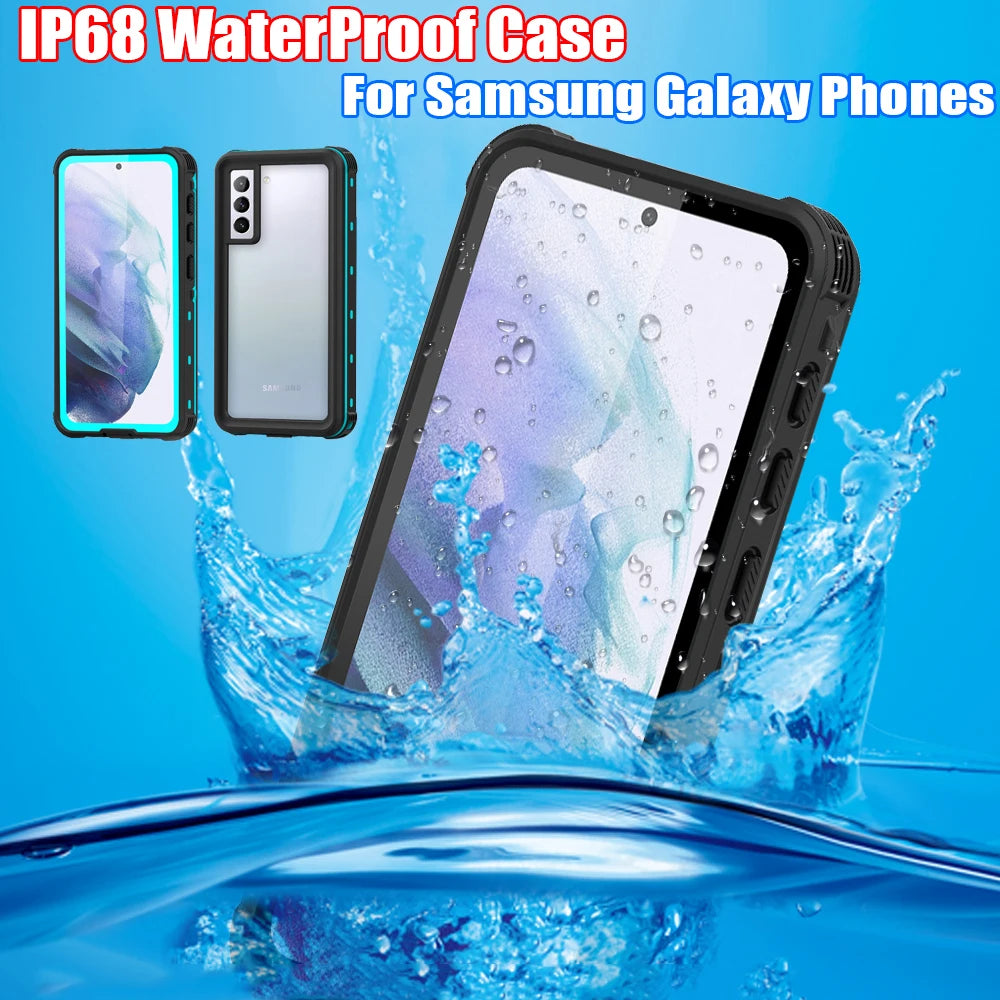 IP68 Waterproof Diving Swim OutdoorSport TPU Armor Cover Case For Samsung Galaxy S22 Ultra Plus S21 S20 Note 20 Ultra Note 10