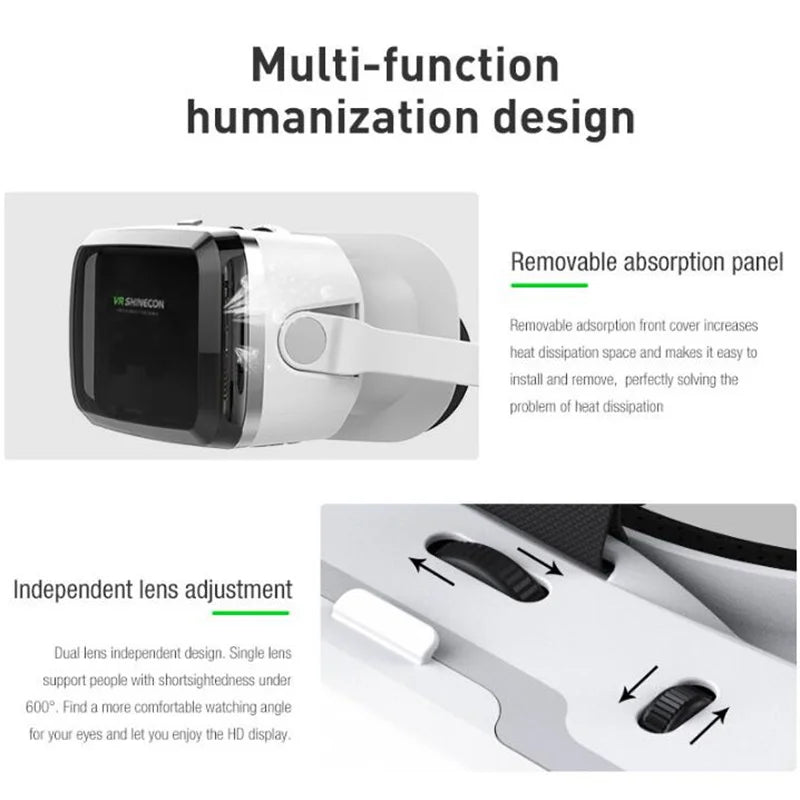 Wireless Virtual Reality Glasses IMAX Huge Screen 3D Glasses Google Cardboard Box VR Headset for 4.7-7.2