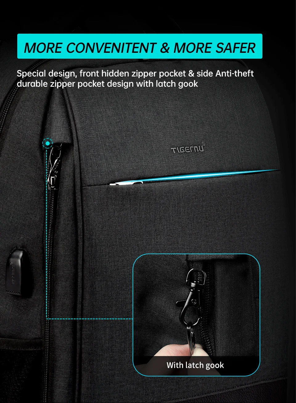 Tigernu Travel Backpacks For Men Anti Theft Backpack 14-15.6inch Laptop Male Backpack Casual Backpack For School Backpacks Male