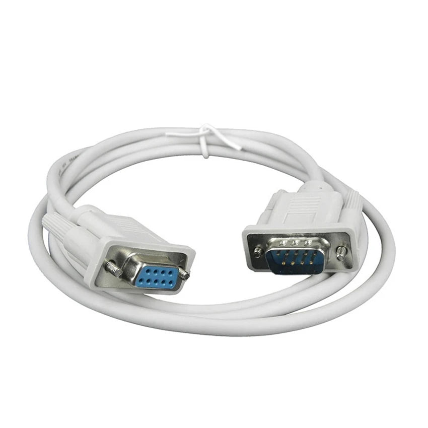 DB9 Male to Female RS232 Extension Serial Cable - 1.5m White DB9 RS232 Serial Null Modem Cable M/F 9 pin RS232 Null Modem Cable