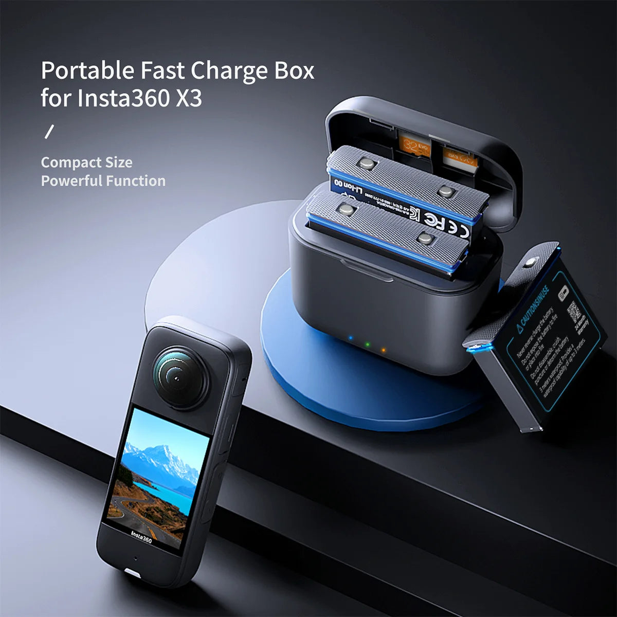 2 Packs 360 X3 Batteries with Charger Hub for Insta 360 ONE X3 Battery 1800mAh Insta 360 X3 Accessories with Misro Card Slots