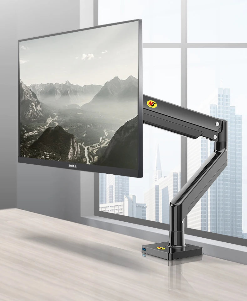 NB G40 22-40 inch Monitor Screen Desktop Mount Gas Spring Arm Computer Holder 360 Rotate 3-15kgs with USB 3.0 Port Clamp Grommet