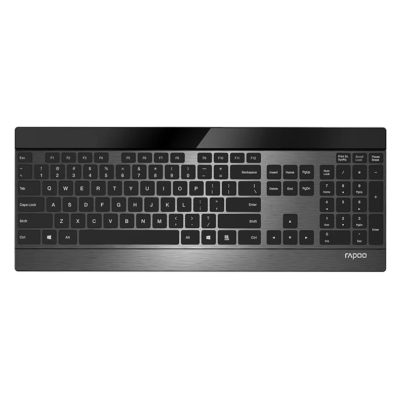 Rapoo Multi-mode Wireless Keyboard and Mouse Combo  Extremely Thin Metal Keyboard Rechargeable Mouse Easy-Connect Up to 4 Device