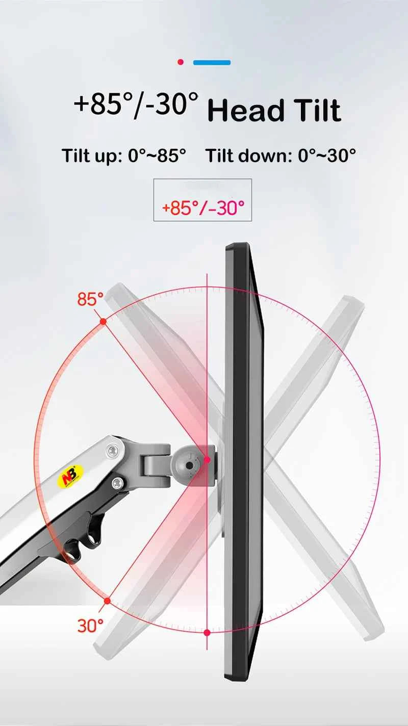 NB H100 Gas Spring 17-30' LCD LED Monitor Holder Arm Full Motion Desktop Ergonomic Monitor TV Mount Bracket Load 2-9 Kgs