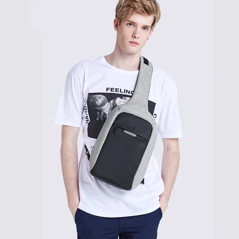 Mixi One Shoulder Backpack Crossbody Sling Bag – USB Charging Sports Travel Bag for Men & Women, Lightweight Cycling & School Backpack