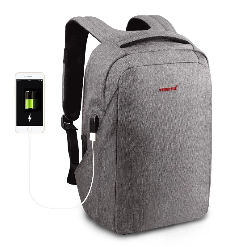 Tigernu Anti Theft Backpack Men USB Port Computer Backpacks For Men Bagpack Schoolbag 15.6inch Backpack Bags Travel Bag Knapsack