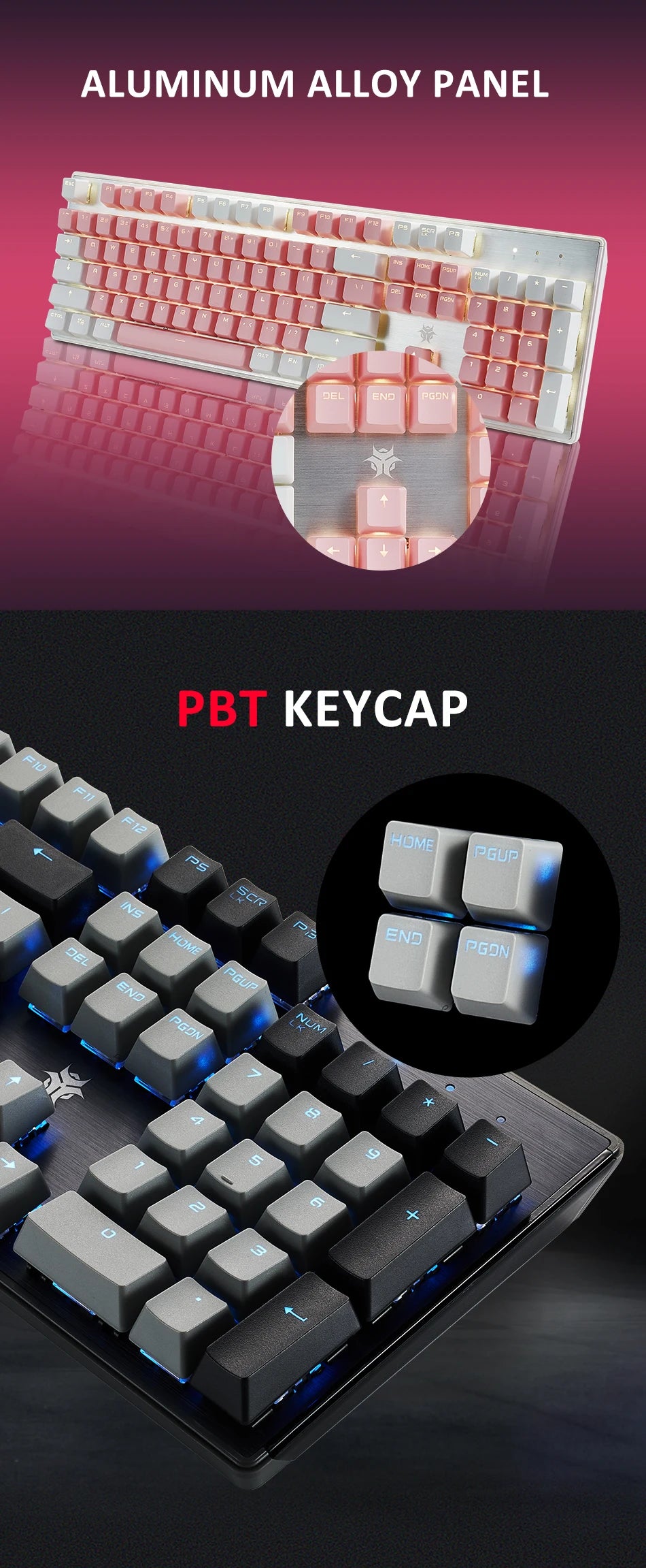 HEXGEARS GK715S Mechanical Keyboard 104key PBT Keycaps Kailh Red Switch Hot Swap White Backlight Gaming Keyboard And Job Typing